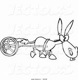 Donkey Plodding Leishman Toonaday Vecto sketch template