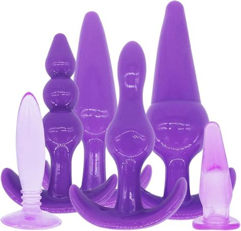 6 pcs set tpr long anal sex toys soft butt plugs for women
