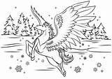 Pegasus Coloring Printable Pages Winter Cute Kids Coloringonly sketch template