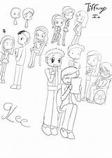 Glee Coloring Pages Cast Template sketch template