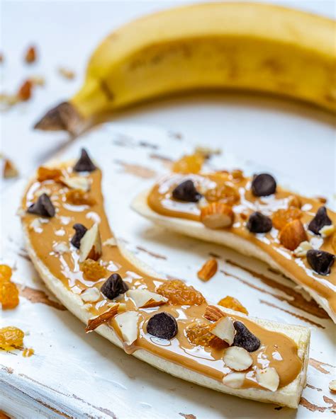 Almond Butter Chocolate Chip Bananas Are Super Fun Clean Eating Treats