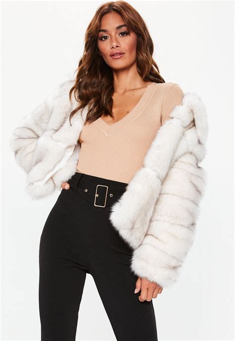 white premium cropped faux fur jacket missguided fur coat outfit coat outfits chinchilla