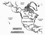 America Coloring North Map Pages Printable Kids Maps States Usa Drawing American Continent South Tennessee Colouring Mountains Color Puerto Rico sketch template