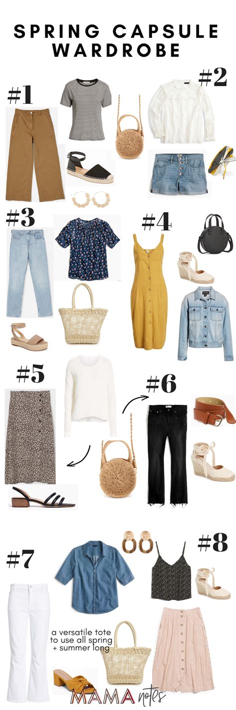 spring outfit ideas  mix match   capsule wardrobe