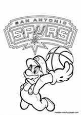 Spurs Coloring Antonio San Pages Nba Basketball sketch template