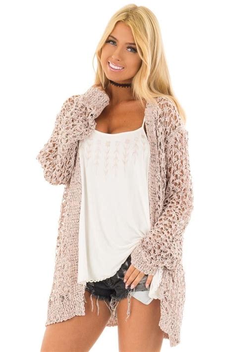 lime lush boutique dusty pink two tone loose knit cardigan 52 99