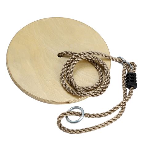 pellor wooden  disc plate swing seat indoor  outdoor adjustable rope swing  children