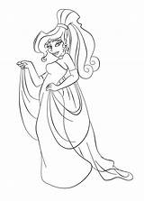 Megara Colorear Colouring Princesas Jasmine Hercules sketch template