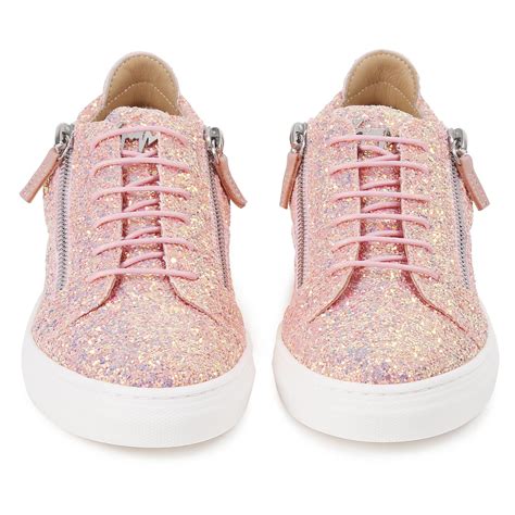 giuseppe zanotti girls glitter lace  sneakers  pink bambinifashioncom