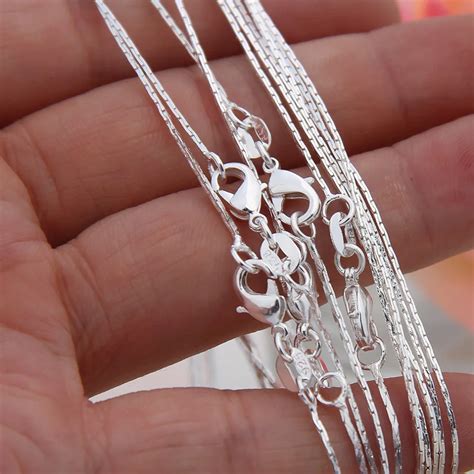 pcs fashion high quality  sterling silver necklaces  women ladies sterling silver chain