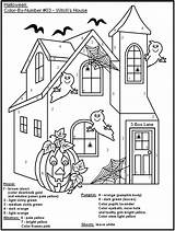 Halloween Number Color Printable Coloring Pages House Haunted Worksheets Kids Eerie Pdf Math Coloringhome Print Witch Monster Choose Board Source sketch template