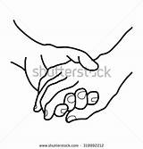 Holding Hands Hand Vector Drawing Easy Coloring Drawings Clip Pages Clipart Drawn Something Simple Illustration Doodles Together Female Person Male sketch template