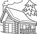 Log Coloring Cabin Pages Advertisement sketch template