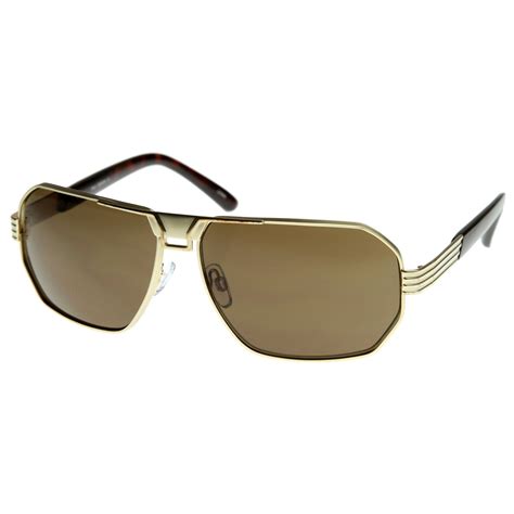 Mens Optical Quality Premium Square Metal Aviator Sunglasses Zerouv
