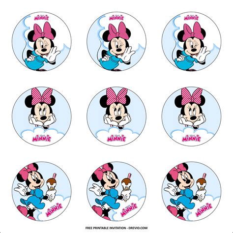 printable minnie mouse birthday party kits template