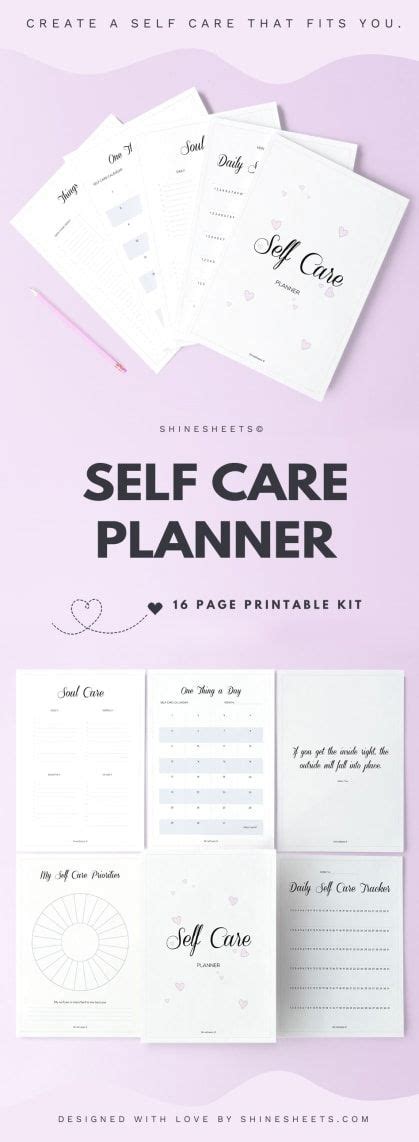 ad  care planner printable planning selfcare planner inserts
