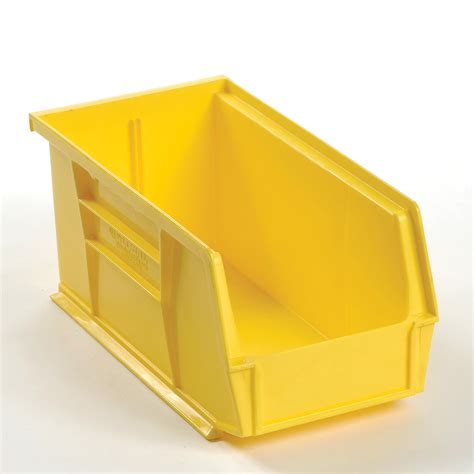 plastic storage bin parts storage bin        yellow lot