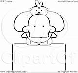 Sign Duck Cartoon Cute Outlined Thoman Cory Clipart Bird Over Coloring Vector 2021 Clipartof sketch template