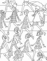 Coloring Pages Fashion Printable Vintage Tumblr Girls Books Print Adult Hipster Color Girl Greyhound Bag Fashioned Old Book Kids Sheets sketch template
