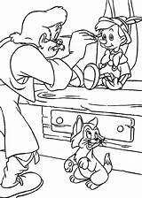 Pinocchio Figaro Cartoons Coloringtop Colorear Puss Monstro Pinocho sketch template
