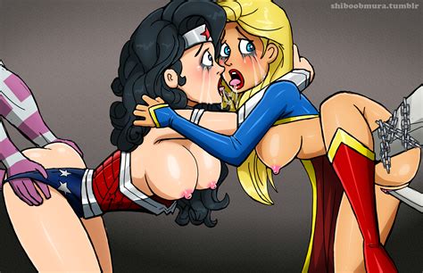 Fucked From Both Ends Wonder Woman And Supergirl Lesbian Sex Pics