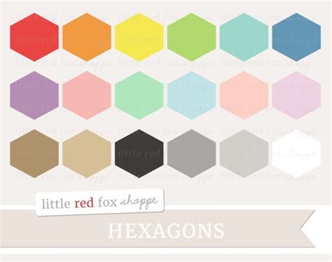 hexagon clipart geometric clip art label basic shape tag etsy