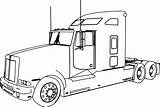 Kenworth Truck Coloring Trailer Pages Semi Sketch Drawing Peterbilt Freightliner Tractor T600 Printable Horse Para Dibujos Trucks Side Print Cool sketch template