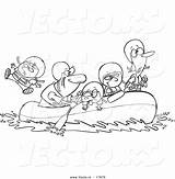 Rafting Cartoon Raft Leishman Toonaday sketch template