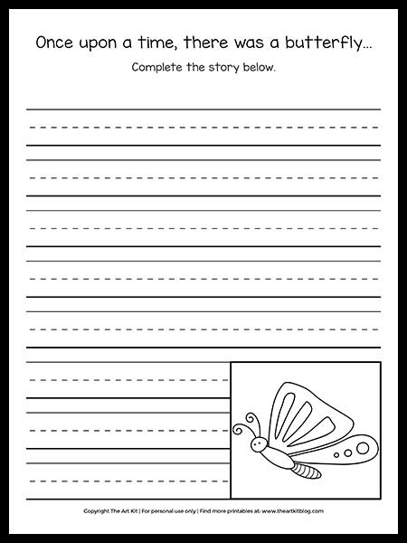 butterfly creative writing prompt printable coloring page