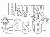 Easter Coloring Happy Colouring Pages Printable Print Worksheets Sheet Words Printables Cards Bunny Card Color Sheets Egg Kids Eggs Rabbit sketch template