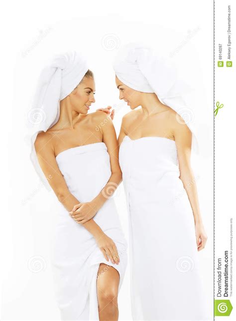 two happy teen girl after shower stock image image of woman adult 69140287