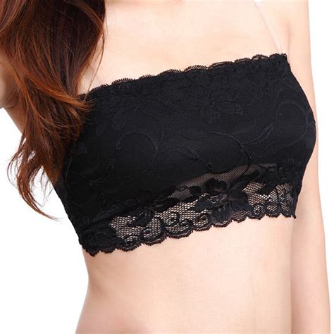 women lady lace camisole backless bra sexy slim wrap tube tops prevent