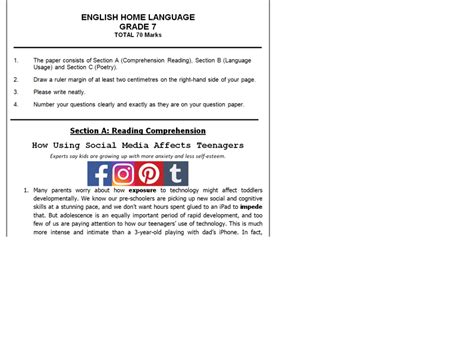 english home language grade  exam paper high quality  memo teacha