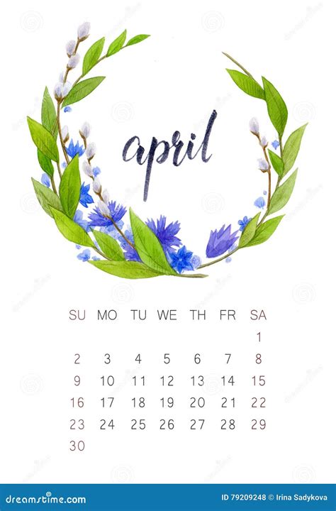 calendario  aprile illustrazione  stock illustrazione  calandri