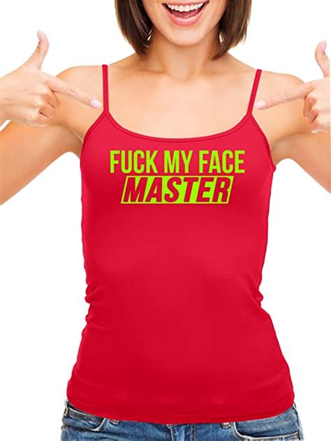Knaughty Knickers Fuck My Face Master Oral Deepthroat Red Camisole Tank