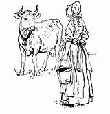 Dutch Pages Coloring Getcolorings Cow Lady Want sketch template