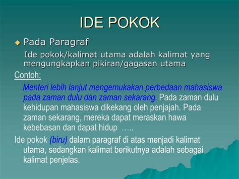 contoh soal materi ide pokok kalimat utama  gagasan utama