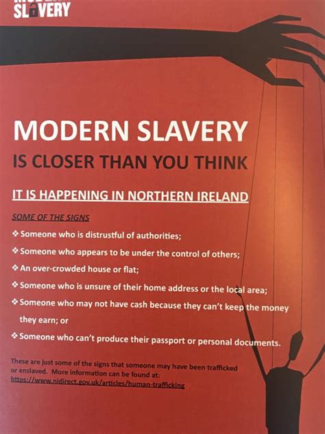 be alert to modern day slavery department of justice