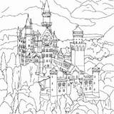 Neuschwanstein Castle Coloring 268px 18kb sketch template