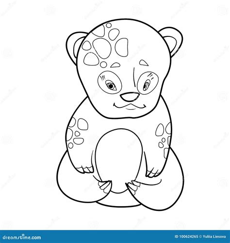 coloring book  cartoon  cute baby bear stock vector