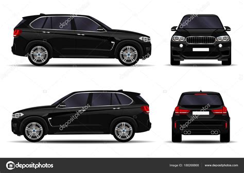 realistic suv car front view side view  view stock vector  chel