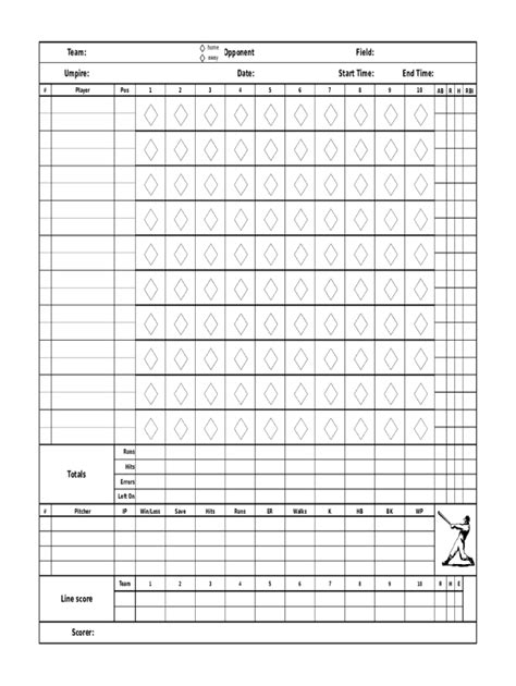 baseball scorecard template fill  sign printable template