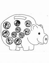 Coloring Bank Piggy Coin Color Comments Coloringhome sketch template