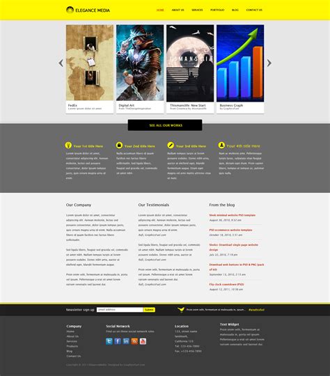 clean business website template psd graphicsfuel