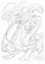 Hydra Fabelwesen Drachen Mythology Mythical Zapisano sketch template