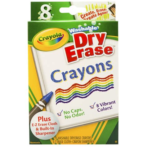 crayola dry erase washable crayons vibrant colors box bin