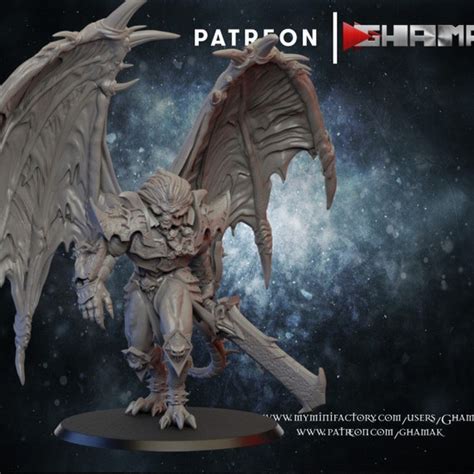 Angron Demon Prince Dandd Roleplaying Miniature 3d Printable Etsy