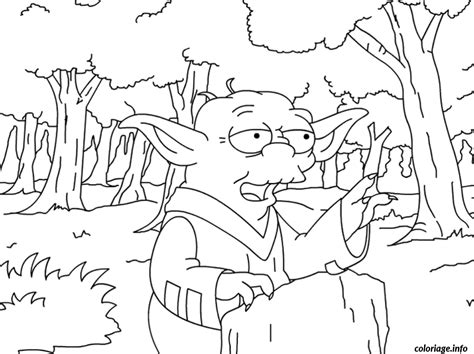 coloriage the simpsons yoda dessin