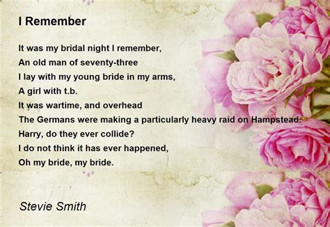 remember  remember poem  stevie smith