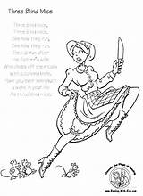 Nursery Rhyme Coloring Mice Blind Pages Three Rhymes Knife Fork They Wife Preschool Farmers Did Carving Colouring Kids Who Life sketch template